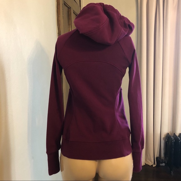 Athleta Triumph Hoodie Sweatshirt Jacket Velvet Plum Sz XS - Picture 11 of 12
